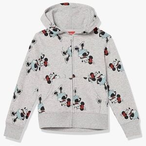 Disney Toddler Fleece Full Zip Up Hoodie Sweatshirt Outdoor Minnie Mouse XS 4/5